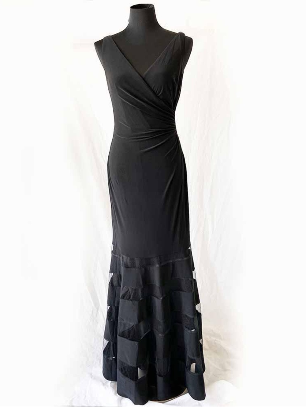 Ralph Lauren Black One-Shoulder Wrap-Style Maxi Dress